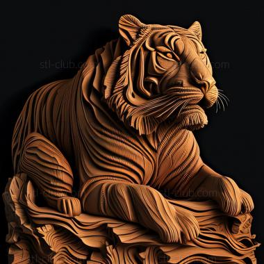 3D model st Pursh tiger famous animal (STL)